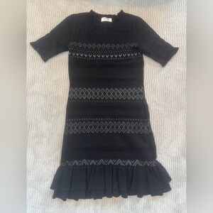 Bailey 44 Black Sheath Mini Dress Crew Neck Short Sleeve